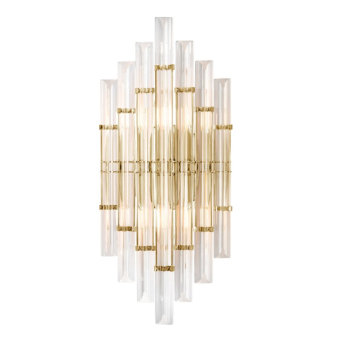 Настенный светильник Crystal Lux SARAGOSA AP2 BRASS/TRANSPARENTE изображение в интернет-магазине Cramer Light