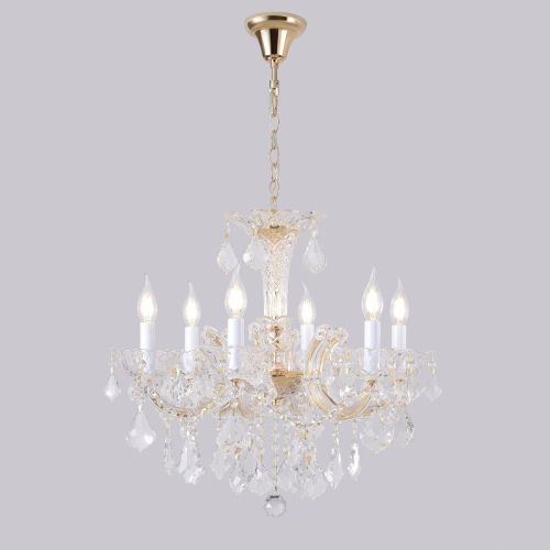 Подвесная люстра Crystal Lux CRISTELLE SP6 GOLD изображение в интернет-магазине Cramer Light фото 7