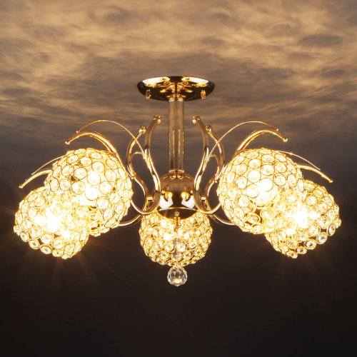 Потолочная люстра Eurosvet 7777/5 золото изображение в интернет-магазине Cramer Light фото 4