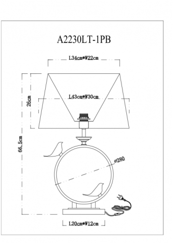 Настольная лампа Arte Lamp Rizzi A2230LT-1PB изображение в интернет-магазине Cramer Light фото 6