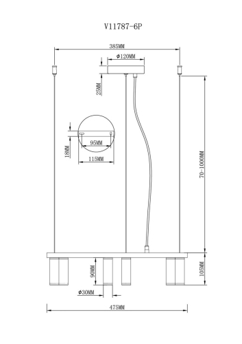 Подвесная люстра Moderli Sofina V11787-6P изображение в интернет-магазине Cramer Light фото 7
