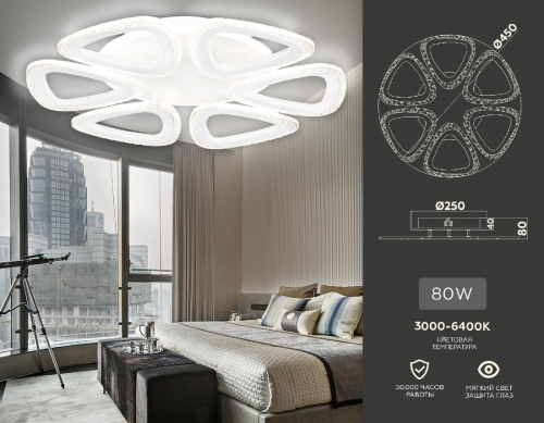Потолочная люстра Ambrella Light Acrylica Original FA4518 изображение в интернет-магазине Cramer Light фото 2
