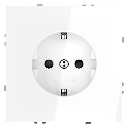 Розетка со шторками Voltum S70 VLS040201 (белый глянцевый) дополнительное фото