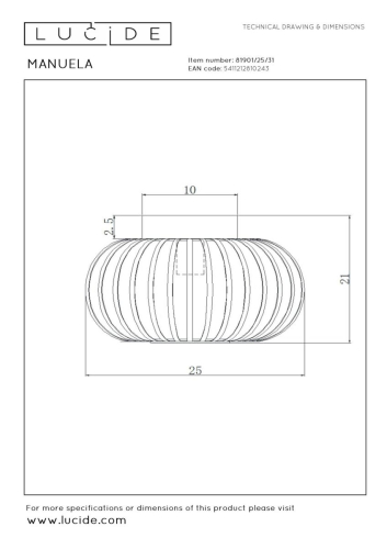 Потолочный светильник Lucide Manuela 81901/25/31 изображение в интернет-магазине Cramer Light фото 5