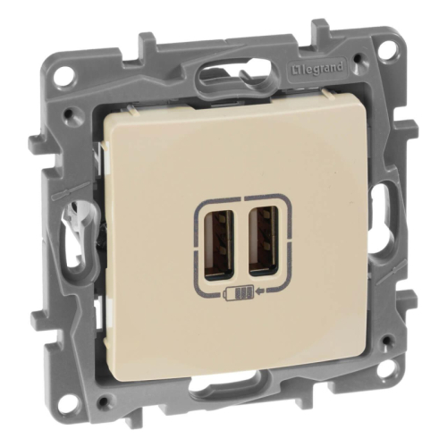 Розетка 2хUSB Legrand Etika слоновая кость 672394 дополнительное фото