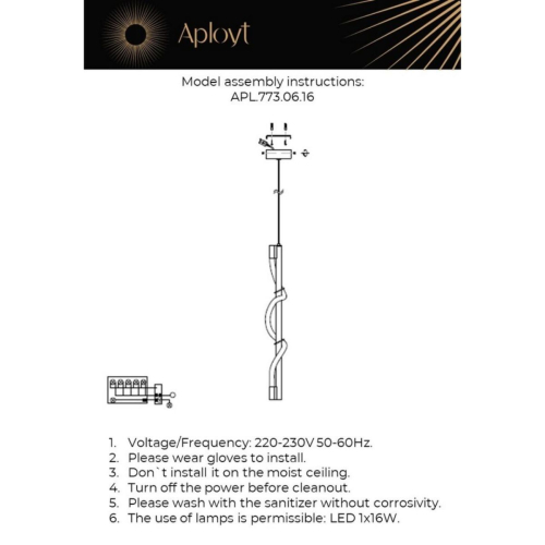 Подвесной светильник Aployt Sindrillon APL.773.06.16 изображение в интернет-магазине Cramer Light фото 2