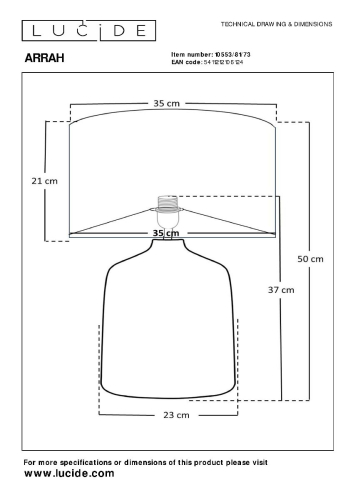 Настольная лампа Lucide Arrah 10553/81/73 изображение в интернет-магазине Cramer Light фото 4