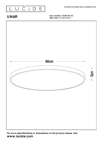 Потолочный светильник Lucide Unar 79185/80/02 изображение в интернет-магазине Cramer Light фото 4