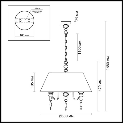 Подвесная люстра Odeon Light Sochi 4896/5A изображение в интернет-магазине Cramer Light фото 2