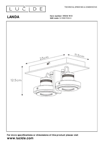 Спот Lucide Landa 17906/11/31 изображение в интернет-магазине Cramer Light фото 7