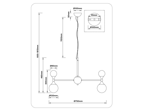 Подвесная люстра Ambrella Light High Light Modern LH51051 изображение в интернет-магазине Cramer Light фото 6