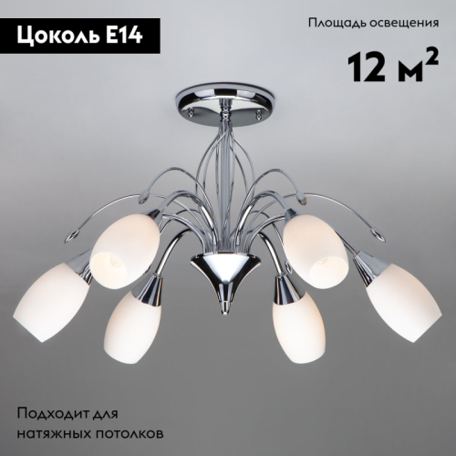 Потолочная люстра Eurosvet 22080/6 хром изображение в интернет-магазине Cramer Light фото 2