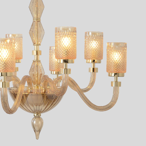 Подвесная люстра Crystal Lux SILVESTRO SP8 AMBER изображение в интернет-магазине Cramer Light фото 3