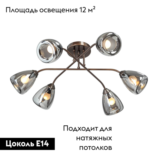 Потолочная люстра Vitaluce V4955-7/6PL изображение в интернет-магазине Cramer Light фото 2