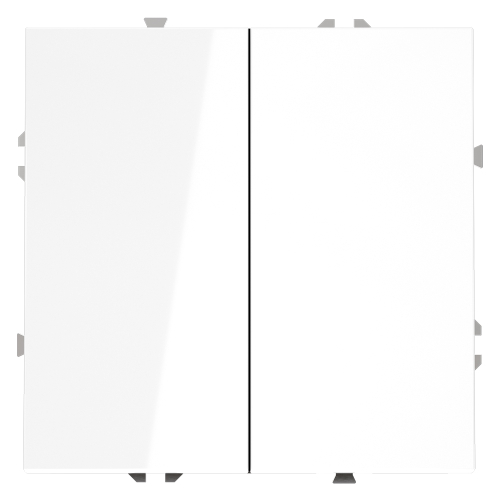 Выключатель двухклавишный Voltum S70 VLS020101 (белый глянцевый) дополнительное фото