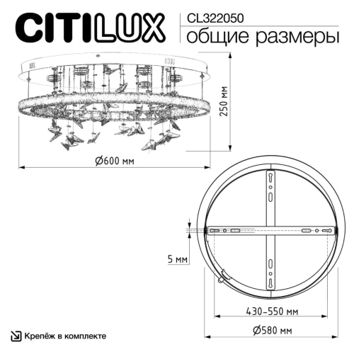 Потолочная люстра Citilux Etera CL322050 изображение в интернет-магазине Cramer Light фото 15