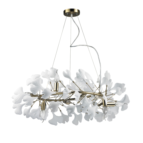 Подвесная люстра Delight Collection 10881P/R800 gold/white изображение в интернет-магазине Cramer Light