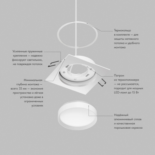 Точечный светильник Denkirs Ratio DK-DH2001-WH изображение в интернет-магазине Cramer Light фото 3