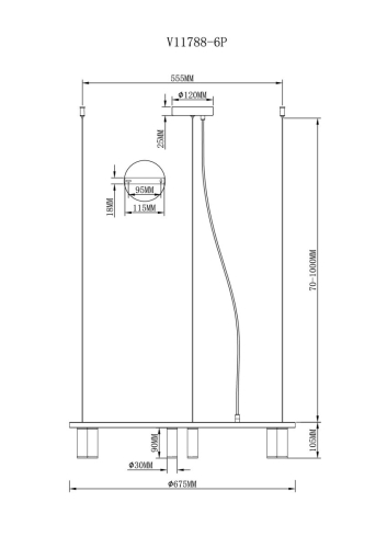 Подвесная люстра Moderli Sofina V11788-6P изображение в интернет-магазине Cramer Light фото 7