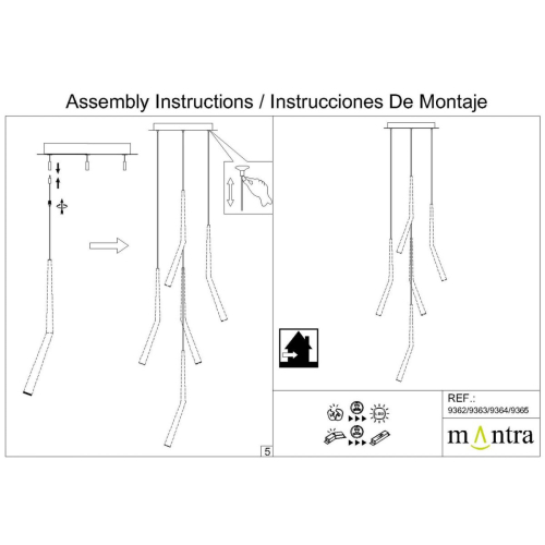 Подвесная люстра Mantra Arrecife 9362+9211 (5L) изображение в интернет-магазине Cramer Light фото 10