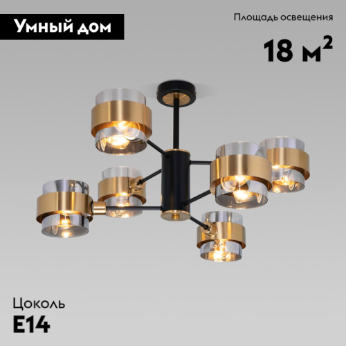 Потолочная люстра Eurosvet Arcada 70127/6 черный изображение в интернет-магазине Cramer Light фото 2