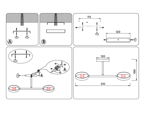 Люстра на штанге Ambrella Light Loft TR8222 изображение в интернет-магазине Cramer Light фото 6