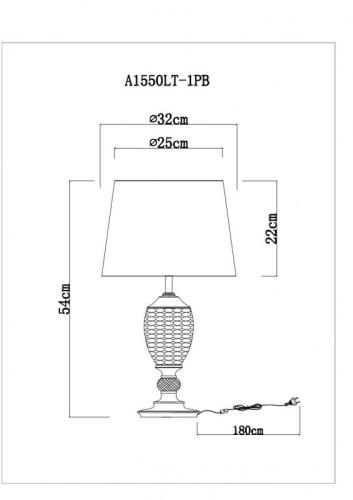 Настольная лампа ARTE Lamp A1550LT-1PB изображение в интернет-магазине Cramer Light фото 6