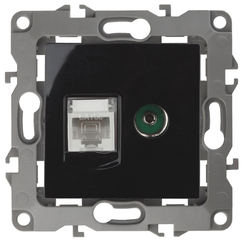 Розетка комбинированная RJ45+TV Эра 12-3110-06 Б0027446 дополнительное фото
