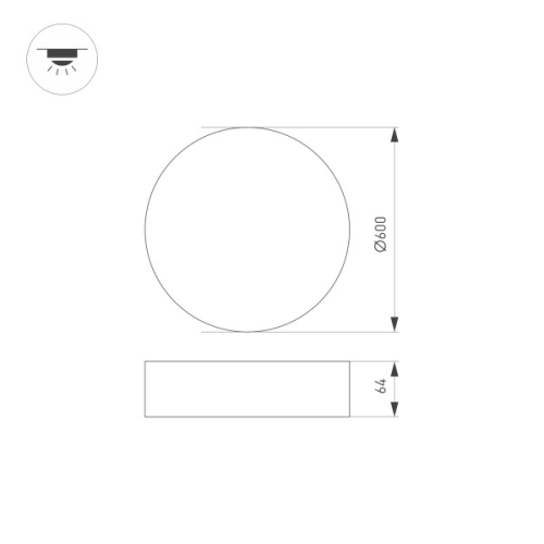 Светильник Arlight SP-RONDO-R600-60W Warm3000 034823 изображение в интернет-магазине Cramer Light фото 3