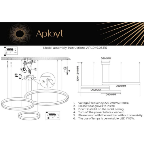 Подвесная люстра Aployt Armel APL.049.03.115 изображение в интернет-магазине Cramer Light фото 16