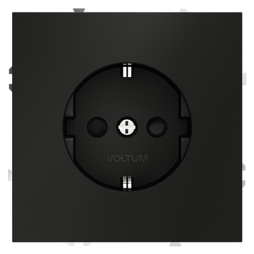 Розетка со шторками Voltum S70 VLS040208 (черный матовый) дополнительное фото