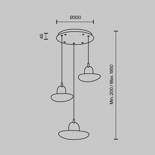 Подвесной светильник Modestyle MS.2326.3 BK изображение в интернет-магазине Cramer Light фото 3