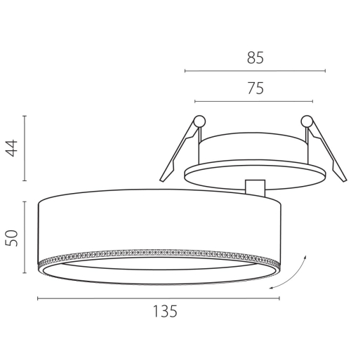 Встраиваемый светильник Alta Pro Lightstar A5747RS изображение в интернет-магазине Cramer Light фото 2