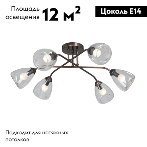 Потолочная люстра Vitaluce V4953-7/6PL изображение в интернет-магазине Cramer Light фото 2