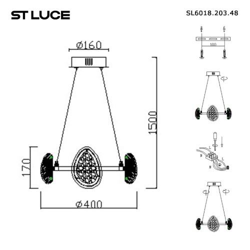 Подвесная люстра ST Luce Enigma SL6018.203.48 изображение в интернет-магазине Cramer Light фото 4