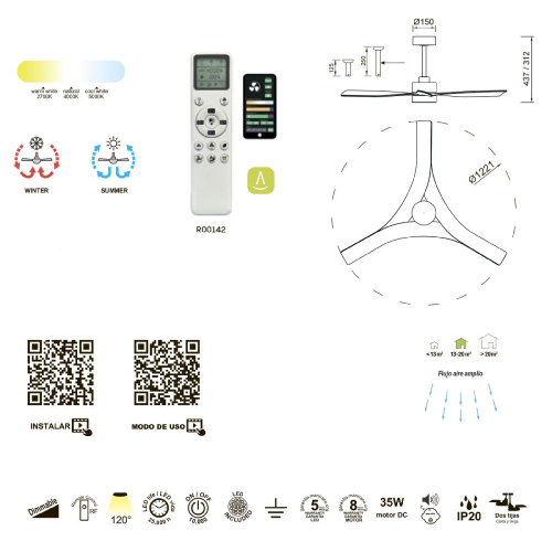 Люстра-вентилятор Mantra Thai 8714 изображение в интернет-магазине Cramer Light фото 2