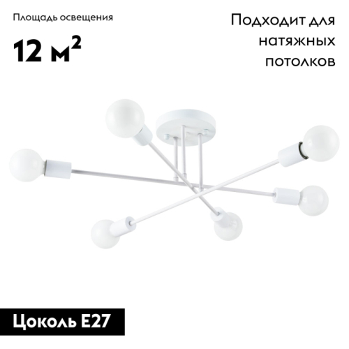 Потолочная люстра Arte Lamp Alastor A5435PL-6WH изображение в интернет-магазине Cramer Light фото 2