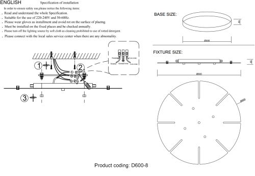 Потолочная база Crystal Lux D600-8 BRASS изображение в интернет-магазине Cramer Light фото 2