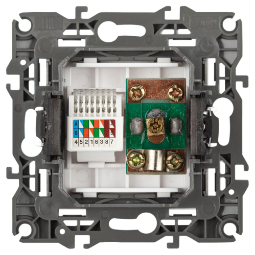 Розетка комбинированная RJ45+TV Эра 12-3110-16 Б0065646 дополнительное фото фото 3