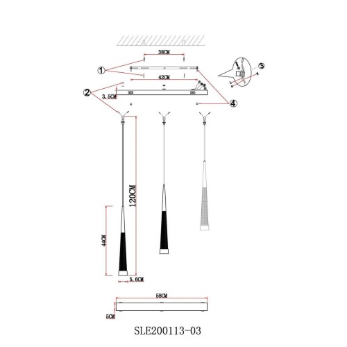 Подвесной светодиодный светильник Evoluce Orpelo SLE200113-03 изображение в интернет-магазине Cramer Light фото 2