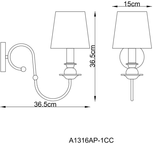 Бра Arte Lamp Molly A1316AP-1CC дополнительное фото фото 6