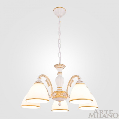 Подвесная люстра Arte Milano 340837/5 WT+G изображение в интернет-магазине Cramer Light фото 3