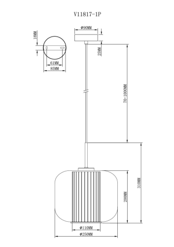 Подвесной светильник Moderli Ember V11817-1P изображение в интернет-магазине Cramer Light фото 7