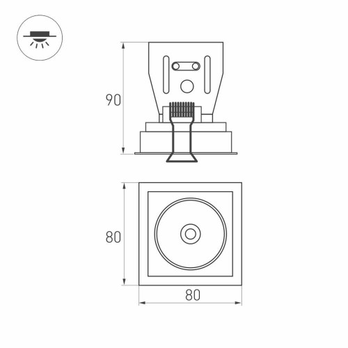 Встраиваемый светодиодный светильник Arlight CL-Simple-S80x80-9W Day4000 028148 изображение в интернет-магазине Cramer Light фото 7