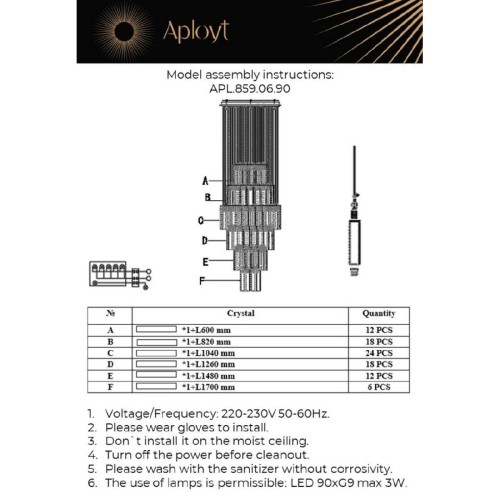 Каскадная люстра Aployt Francesca APL.859.06.90 изображение в интернет-магазине Cramer Light фото 19