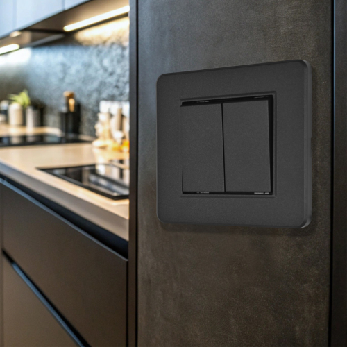 Выключатель двухклавишный Arte Milano SET16-1-30-2 black дополнительное фото фото 3