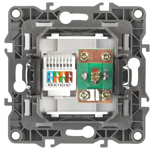 Розетка комбинированная RJ45+TV Эра 12-3110-15 Б0027450 дополнительное фото фото 2