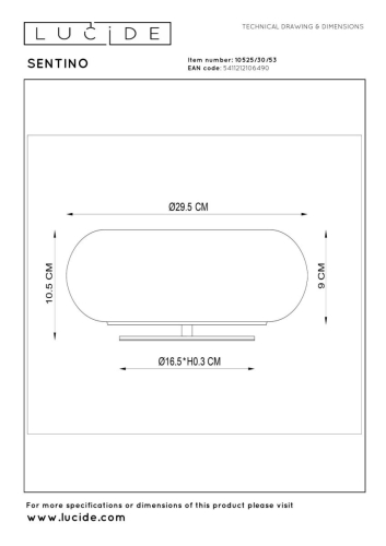 Настольная лампа Lucide Sentino 10525/30/53 изображение в интернет-магазине Cramer Light фото 7