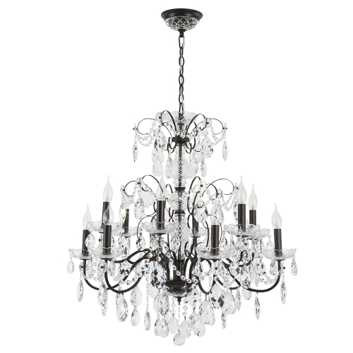 Подвесная люстра Crystal Lux ODELIS SP12 BROWN изображение в интернет-магазине Cramer Light