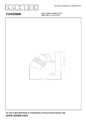 Спот Lucide Tundran 34944/01/30 изображение в интернет-магазине Cramer Light фото 4